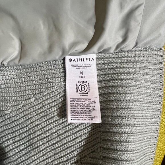 Athleta INCLINE HYBRID Merino Wool Puffer Vest Sage XS - Picture 7 of 7